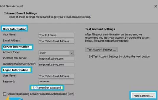 how to setup yahoo mail in outlook