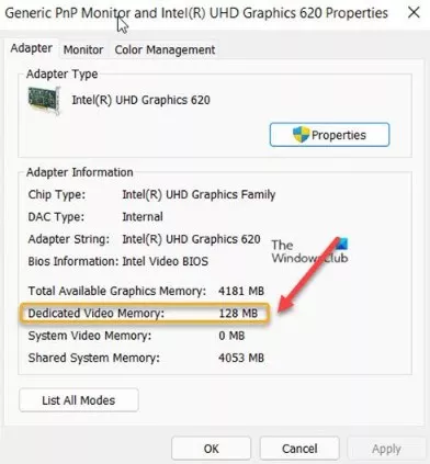 how to check vram windows 7