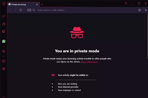 how to open incognito mode in opera gx