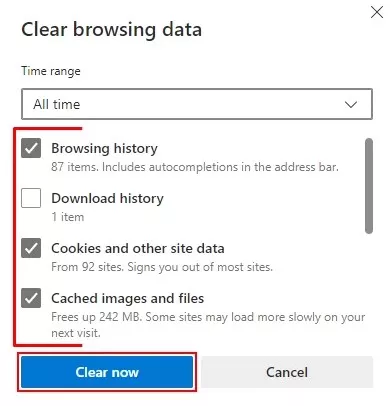 Error Code in Edge