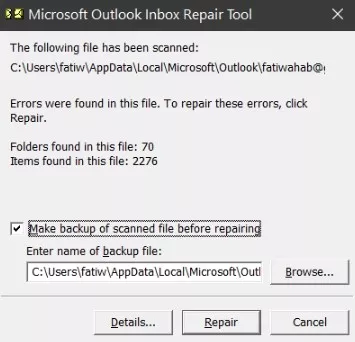 outlook error 421