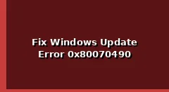 How to Fix Windows Update Error 0x80070490?