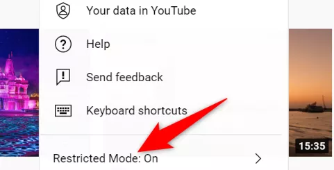 Turn off the Restricted Mode on YouTube on Mobiles